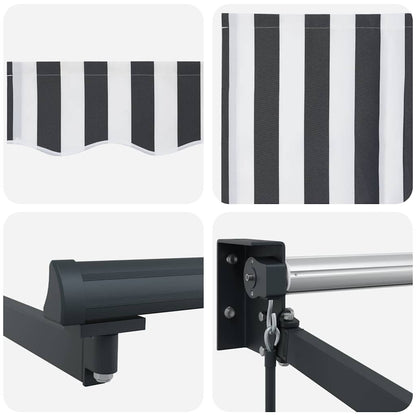 Tenda da Sole Antracite e Bianca 3x2,5 m Tessuto e Alluminio | homemem39