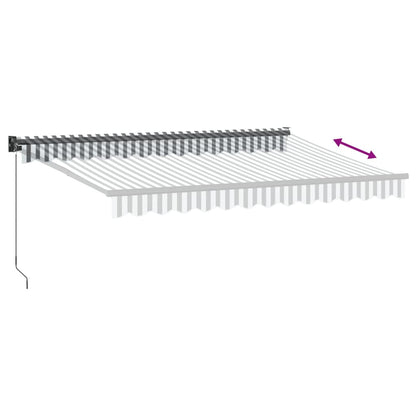 Tenda Retrattile Antracite e Bianca 3,5x2,5m Tessuto/Alluminio | homemem39