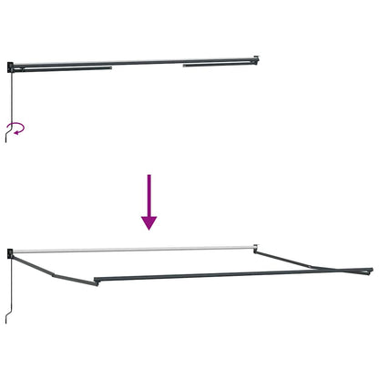 Tenda Retrattile Antracite e Bianca 4x3 m Tessuto e Alluminio