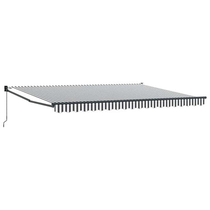 Tenda Retrattile Antracite e Bianca 4,5x3 m Tessuto e Alluminio | homemem39