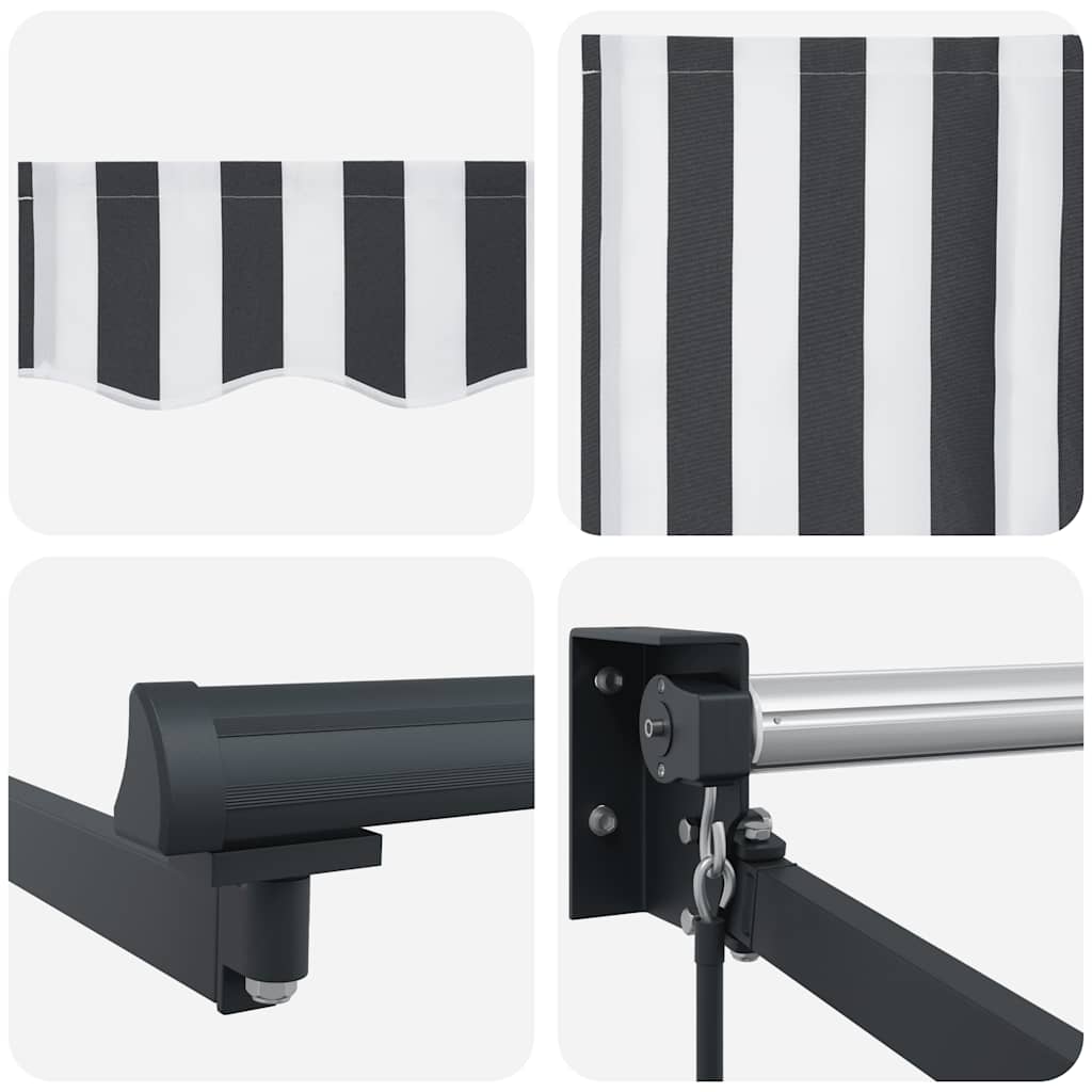 Tenda Retrattile Antracite e Bianca 4,5x3 m Tessuto e Alluminio | homemem39