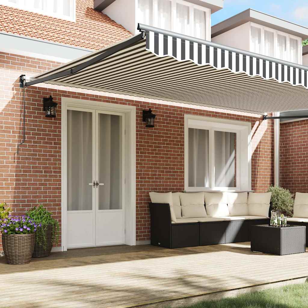 Tenda Retrattile Antracite e Bianca 5x3 m Tessuto e Alluminio | homemem39