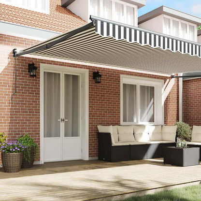 Tenda Retrattile Antracite e Bianca 5x3 m Tessuto e Alluminio | homemem39