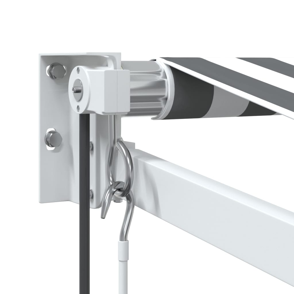 Tenda Retrattile Antracite e Bianca 3,5x2,5m Tessuto/Alluminio