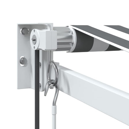 Tenda Retrattile Antracite e Bianca 3,5x2,5m Tessuto/Alluminio