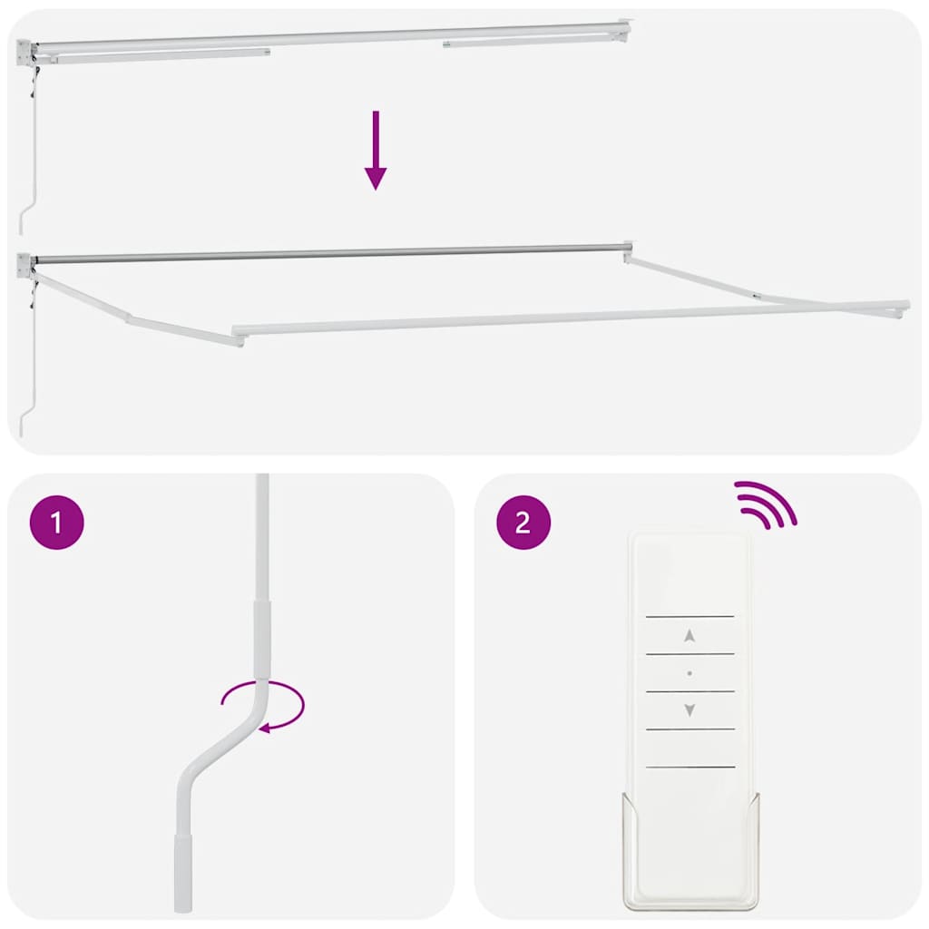 Tenda Retrattile Antracite e Bianca 4x3 m Tessuto e Alluminio