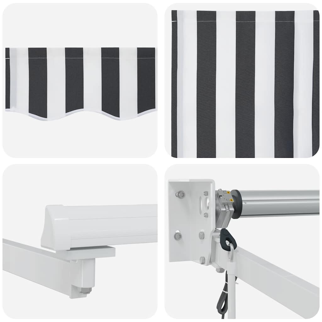 Tenda Retrattile Antracite e Bianca 4x3 m Tessuto e Alluminio