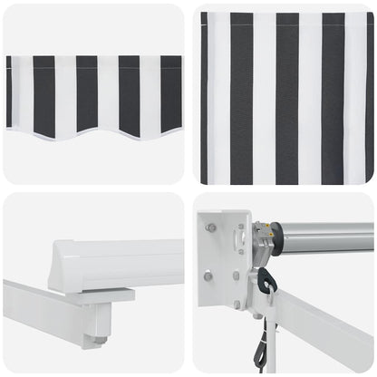 Tenda Retrattile Antracite e Bianca 4x3 m Tessuto e Alluminio