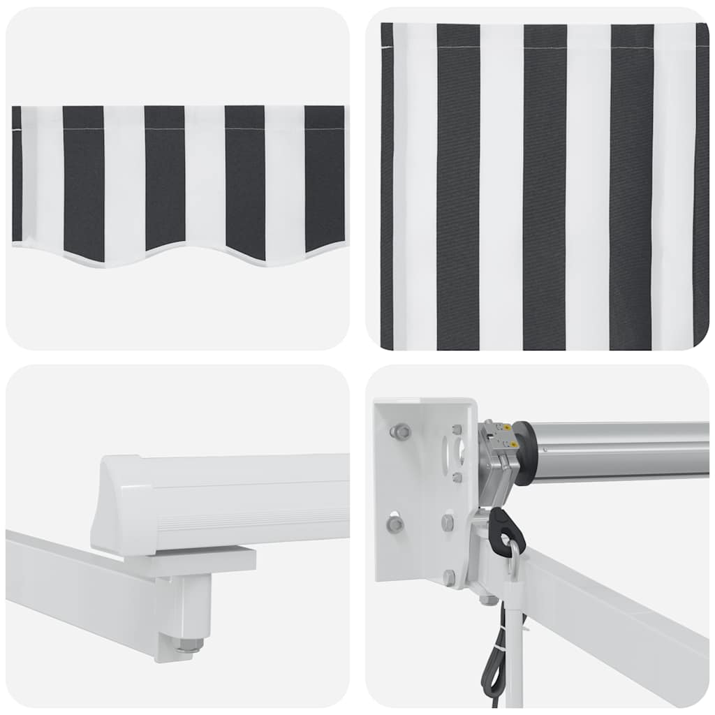 Tenda Retrattile Antracite e Bianca 4,5x3 m Tessuto e Alluminio | homemem39