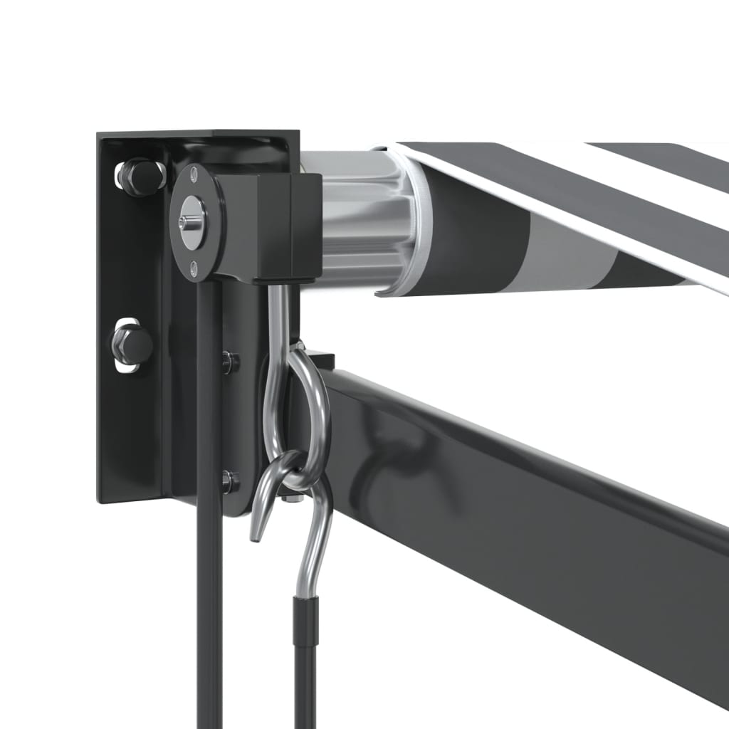 Tenda Retrattile Antracite e Bianca 3,5x2,5m Tessuto/Alluminio