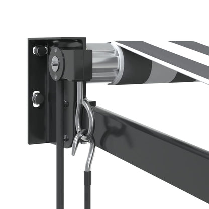 Tenda Retrattile Antracite e Bianca 3,5x2,5m Tessuto/Alluminio