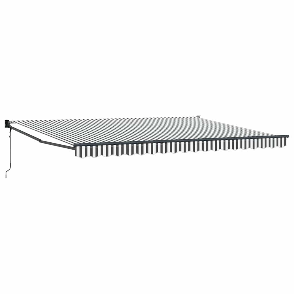 Tenda Retrattile Antracite e Bianca 4,5x3 m Tessuto e Alluminio | homemem39