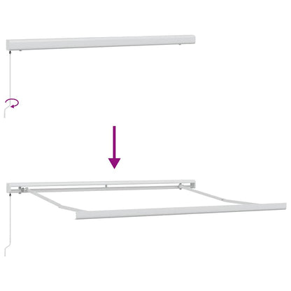 Tenda da Sole Antracite e Bianca 3x2,5 m Tessuto e Alluminio