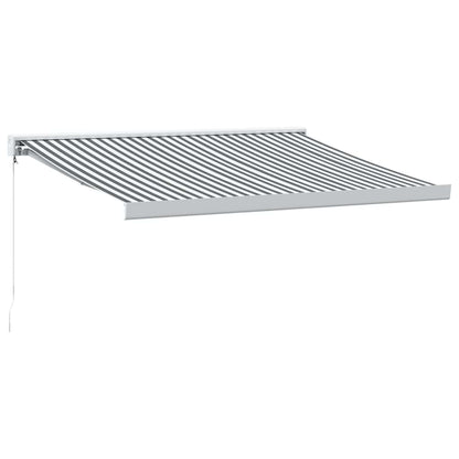 Tenda Retrattile Antracite e Bianca 3,5x2,5m Tessuto/Alluminio