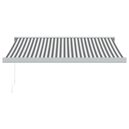 Tenda Retrattile Antracite e Bianca 3,5x2,5m Tessuto/Alluminio