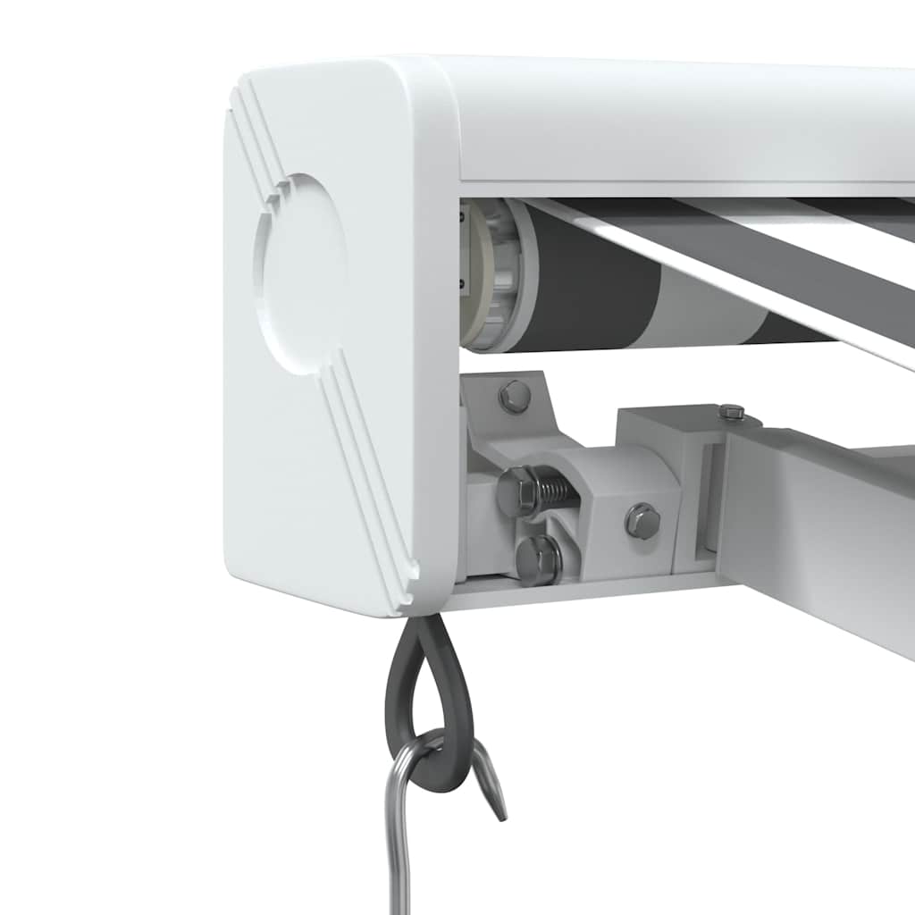 Tenda Retrattile Antracite e Bianca 3,5x2,5m Tessuto/Alluminio