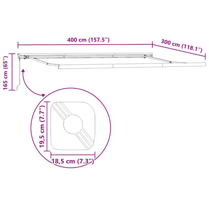Tenda Retrattile Antracite e Bianca 4x3 m Tessuto e Alluminio