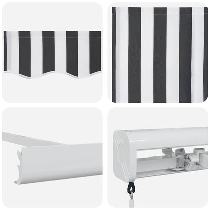 Tenda Retrattile Antracite e Bianca 4,5x3 m Tessuto e Alluminio | homemem39