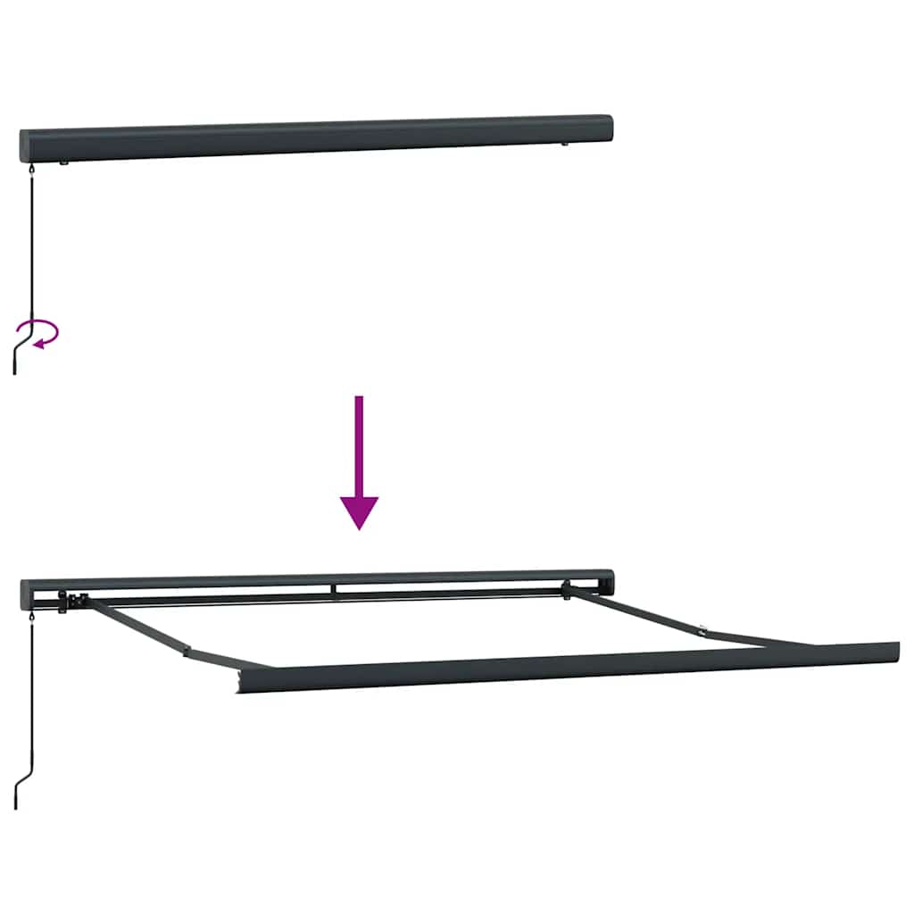 Tenda da Sole Antracite e Bianca 3x2,5 m Tessuto e Alluminio