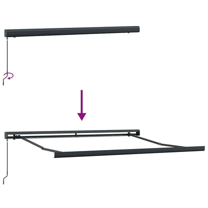 Tenda da Sole Antracite e Bianca 3x2,5 m Tessuto e Alluminio