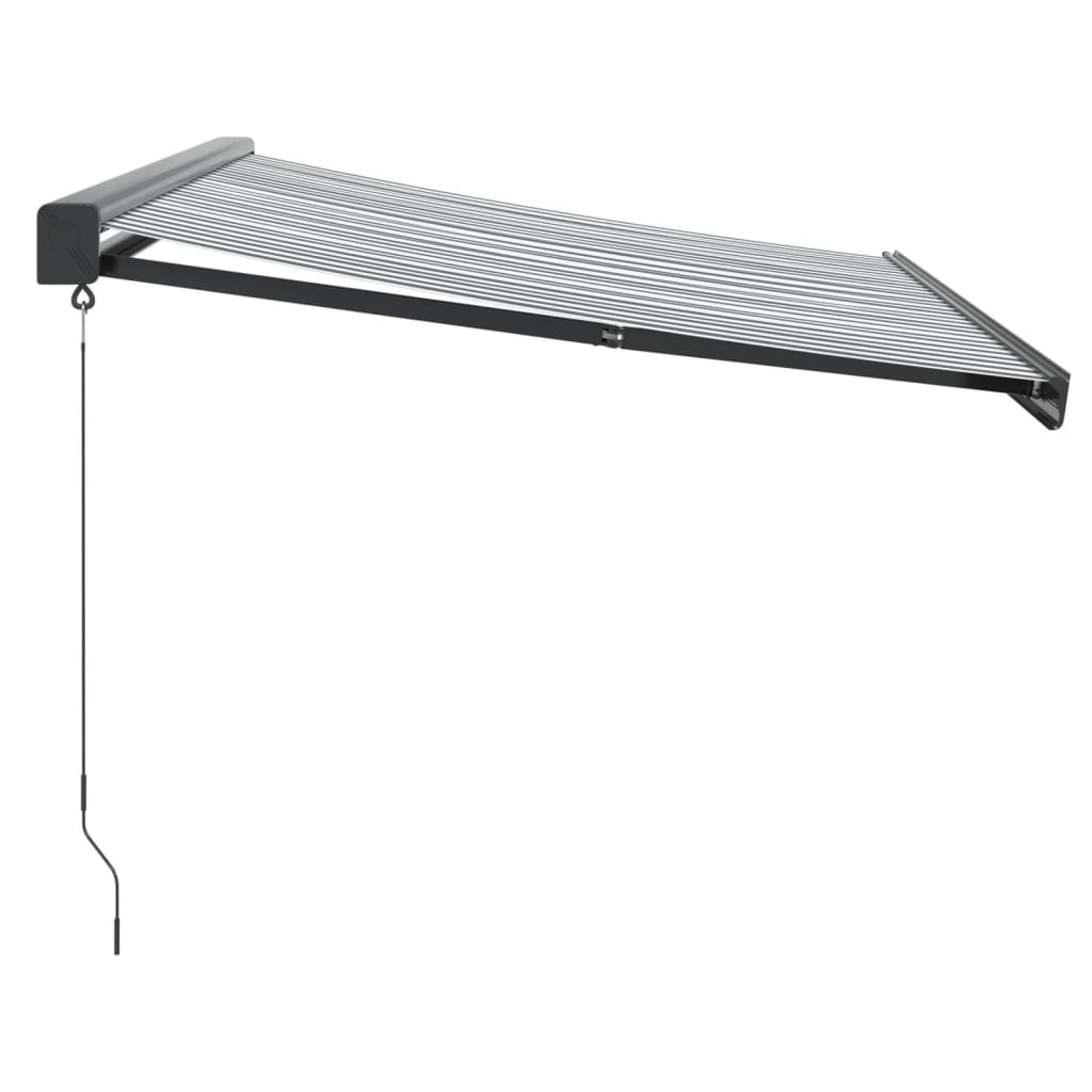 Tenda Retrattile Antracite e Bianca 3,5x2,5m Tessuto/Alluminio | homemem39