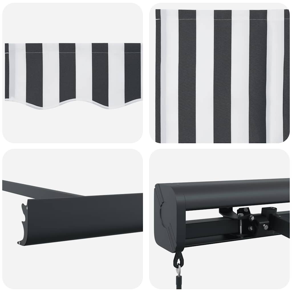 Tenda Retrattile Antracite e Bianca 4x3 m Tessuto e Alluminio