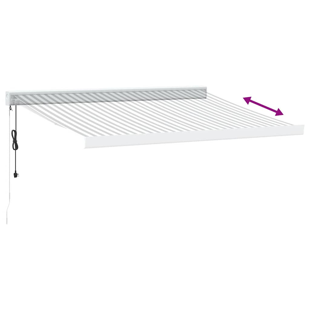 Tenda Retrattile Antracite e Bianca 3,5x2,5m Tessuto/Alluminio | homemem39