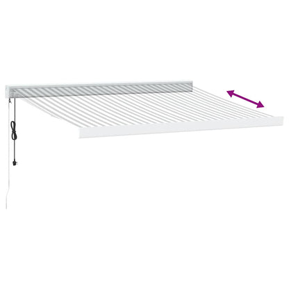 Tenda Retrattile Antracite e Bianca 3,5x2,5m Tessuto/Alluminio | homemem39