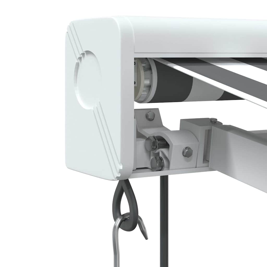 Tenda Retrattile Antracite e Bianca 3,5x2,5m Tessuto/Alluminio