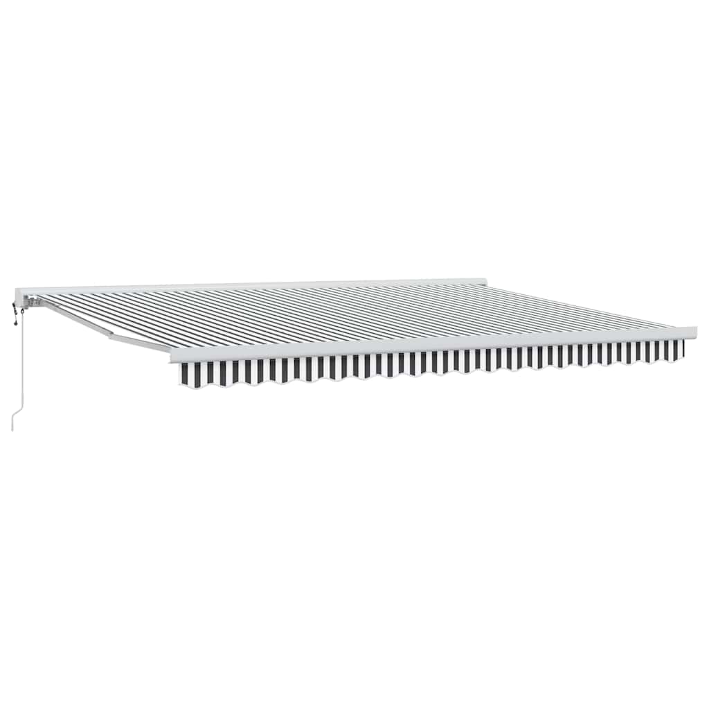 Tenda Retrattile Antracite e Bianca 4,5x3 m Tessuto e Alluminio | homemem39