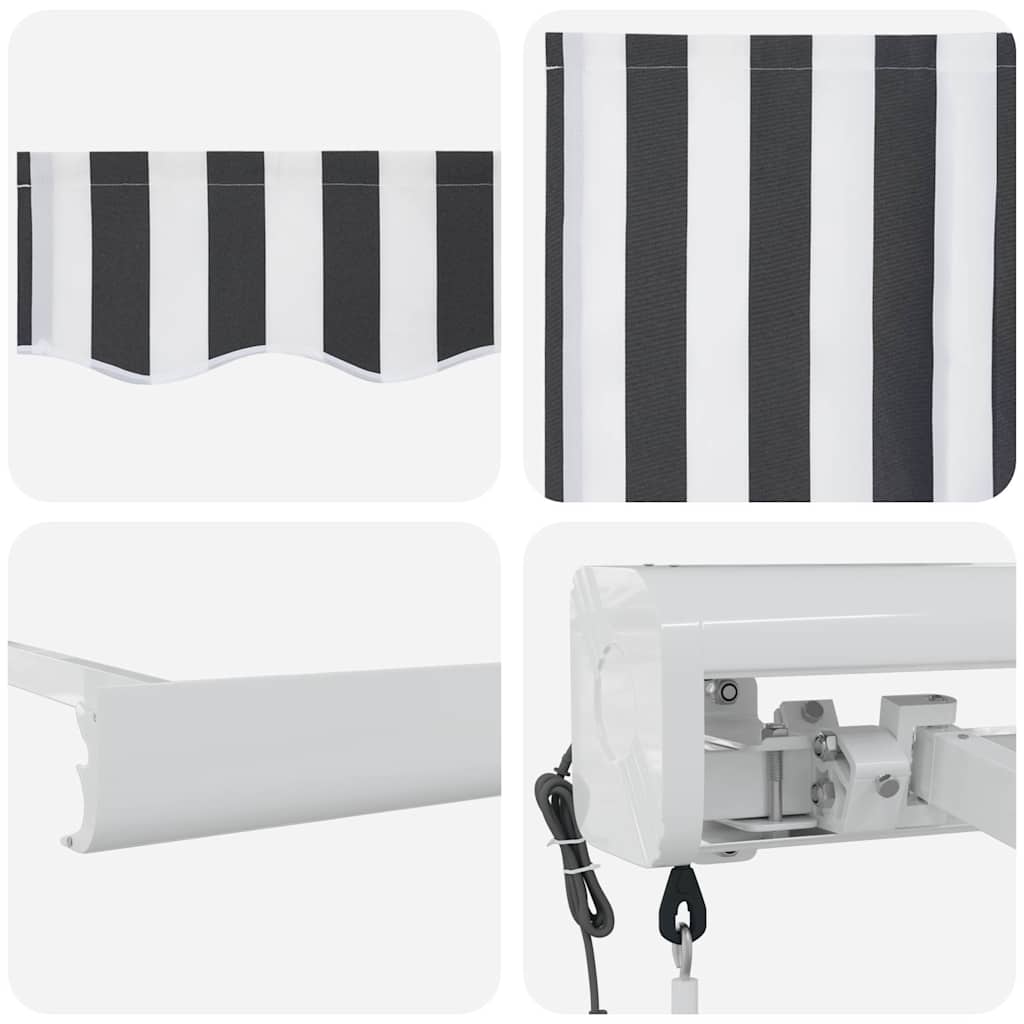Tenda Retrattile Antracite e Bianca 4,5x3 m Tessuto e Alluminio | homemem39