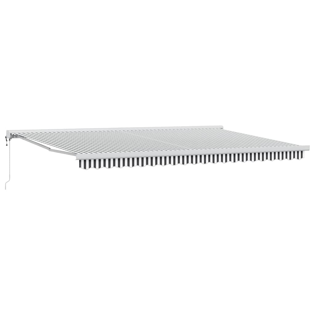 Tenda Retrattile Antracite e Bianca 5x3 m Tessuto e Alluminio | homemem39