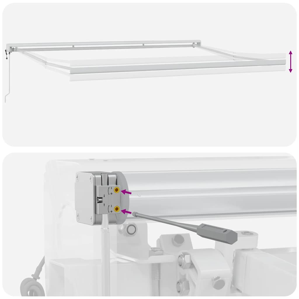 Tenda Retrattile Antracite e Bianca 5x3 m Tessuto e Alluminio | homemem39