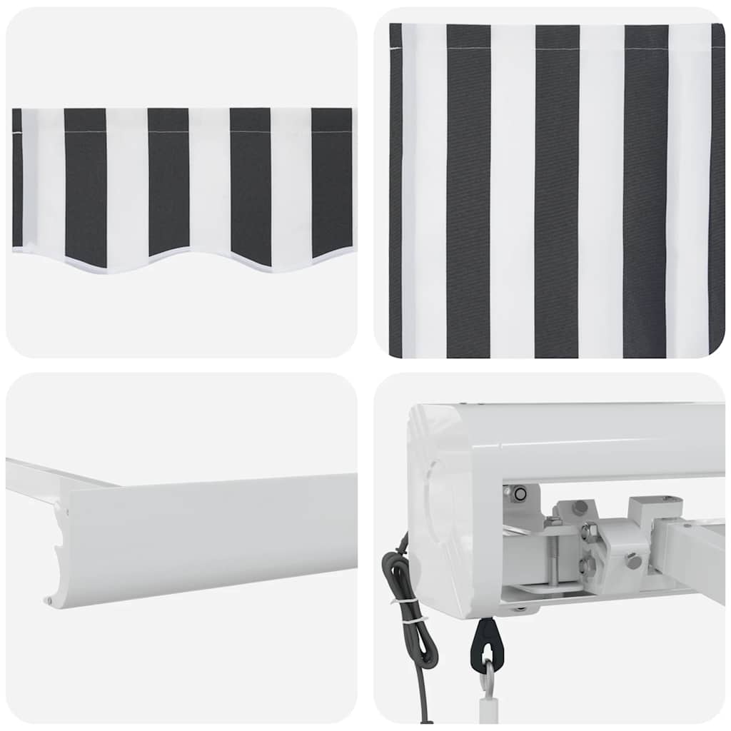 Tenda Retrattile Antracite e Bianca 5x3 m Tessuto e Alluminio | homemem39