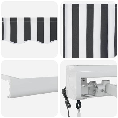 Tenda Retrattile Antracite e Bianca 5x3 m Tessuto e Alluminio | homemem39