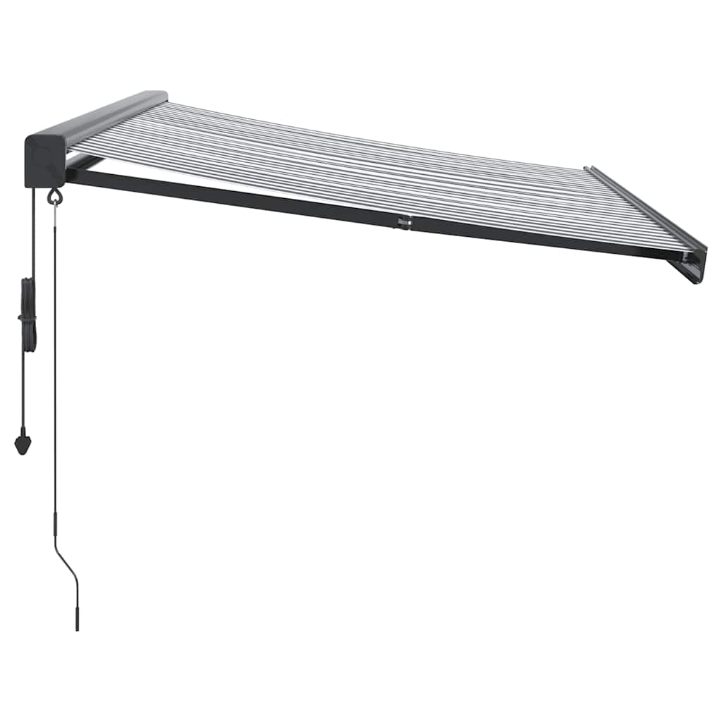 Tenda Retrattile Antracite e Bianca 3,5x2,5m Tessuto/Alluminio | homemem39