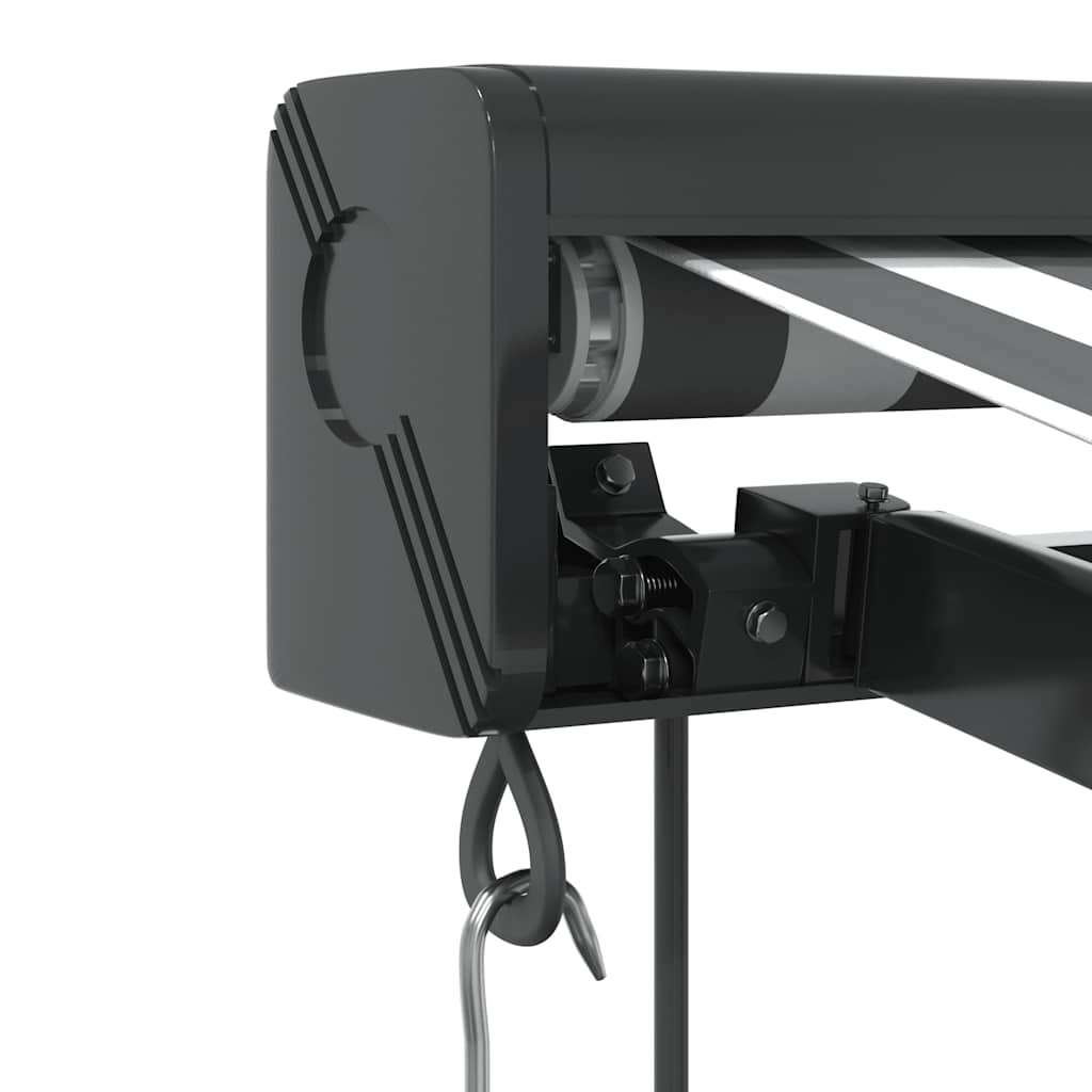 Tenda Retrattile Antracite e Bianca 3,5x2,5m Tessuto/Alluminio