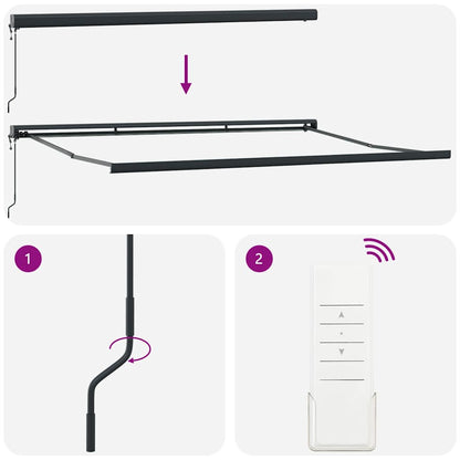 Tenda Retrattile Antracite e Bianca 4x3 m Tessuto e Alluminio