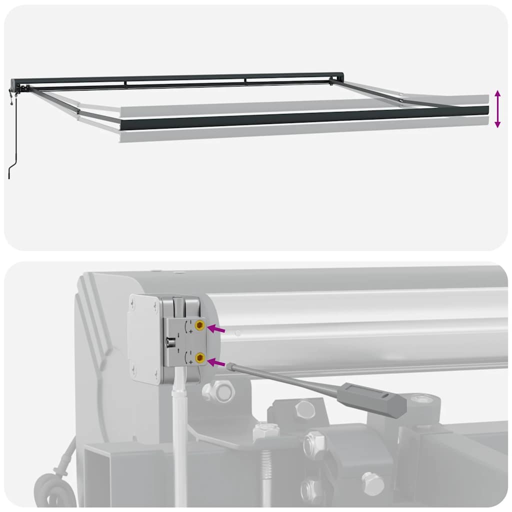 Tenda Retrattile Antracite e Bianca 4x3 m Tessuto e Alluminio