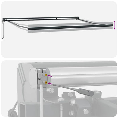 Tenda Retrattile Antracite e Bianca 4x3 m Tessuto e Alluminio