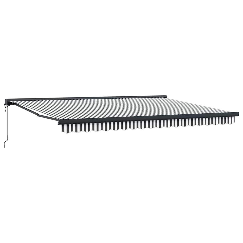 Tenda Retrattile Antracite e Bianca 4,5x3 m Tessuto e Alluminio | homemem39