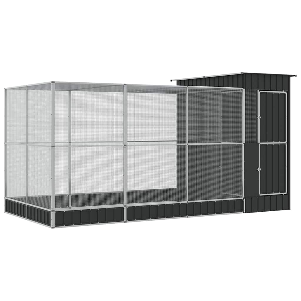 Voliera con Estensione Argento 416x203x216 cm Acciaio | homemem39