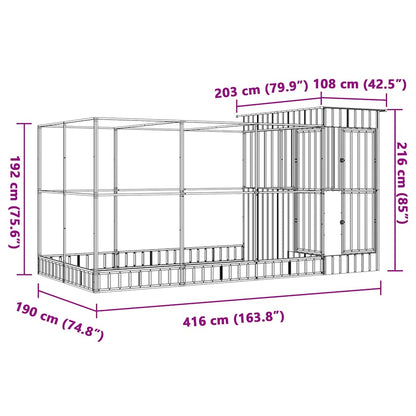 Voliera con Estensione Argento 416x203x216 cm Acciaio | homemem39