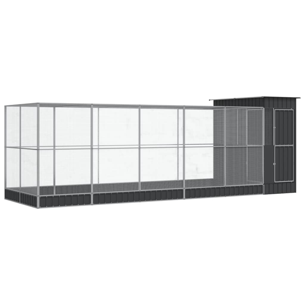 Voliera con Estensione Argento 623x203x216 cm in Acciaio | homemem39