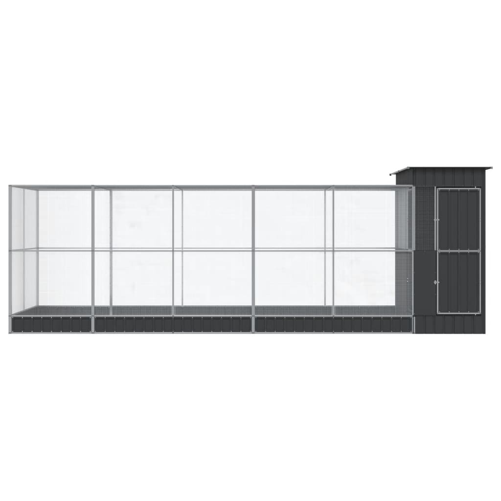 Voliera con Estensione Argento 623x203x216 cm in Acciaio | homemem39