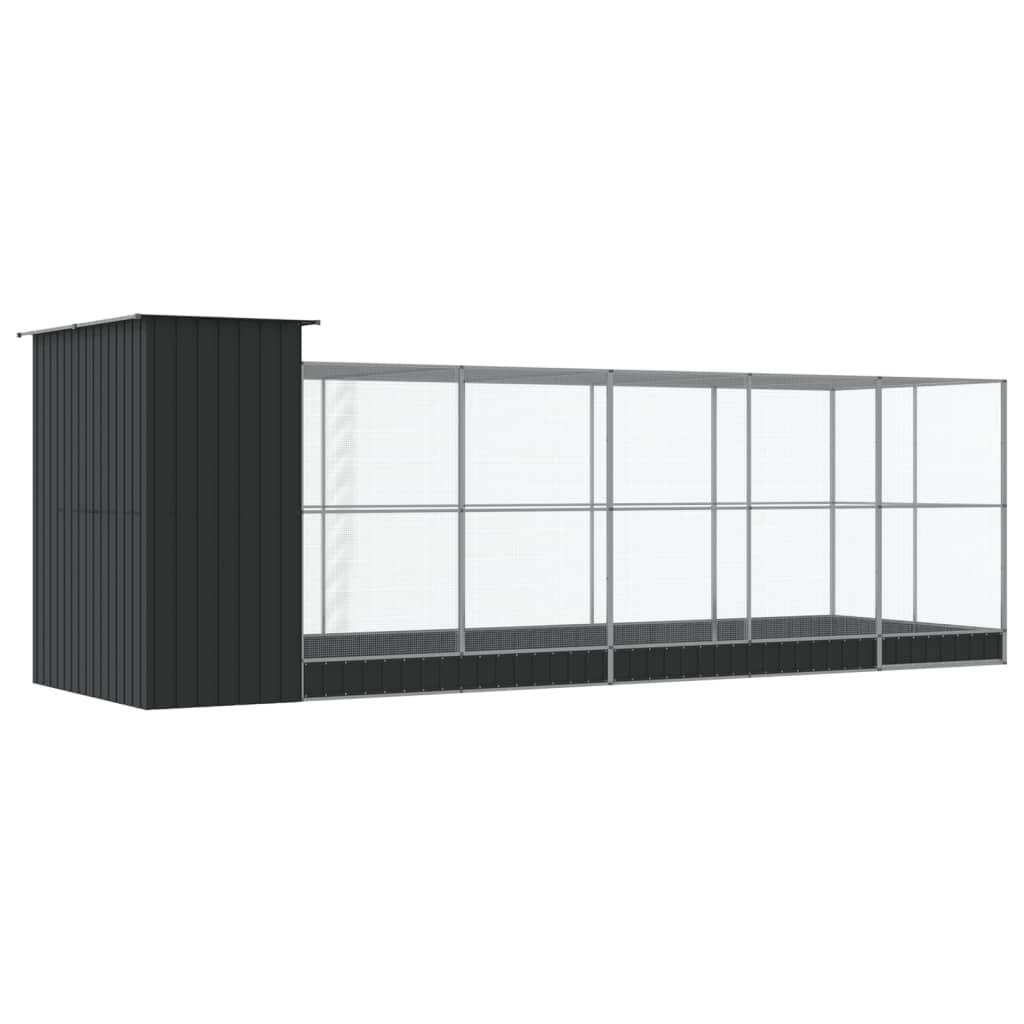 Voliera con Estensione Argento 623x203x216 cm in Acciaio | homemem39