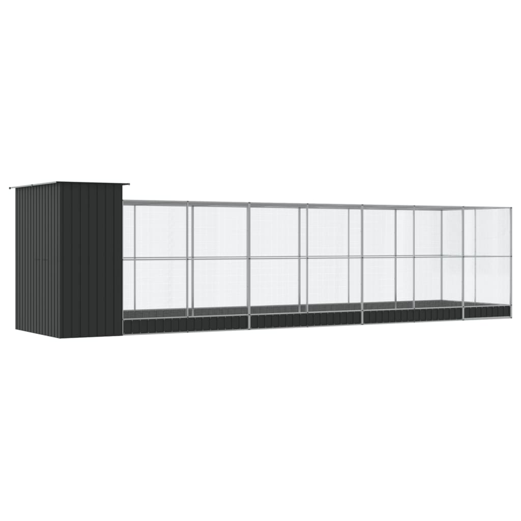 Voliera con Estensione Argento 830x203x216 cm in Acciaio | homemem39