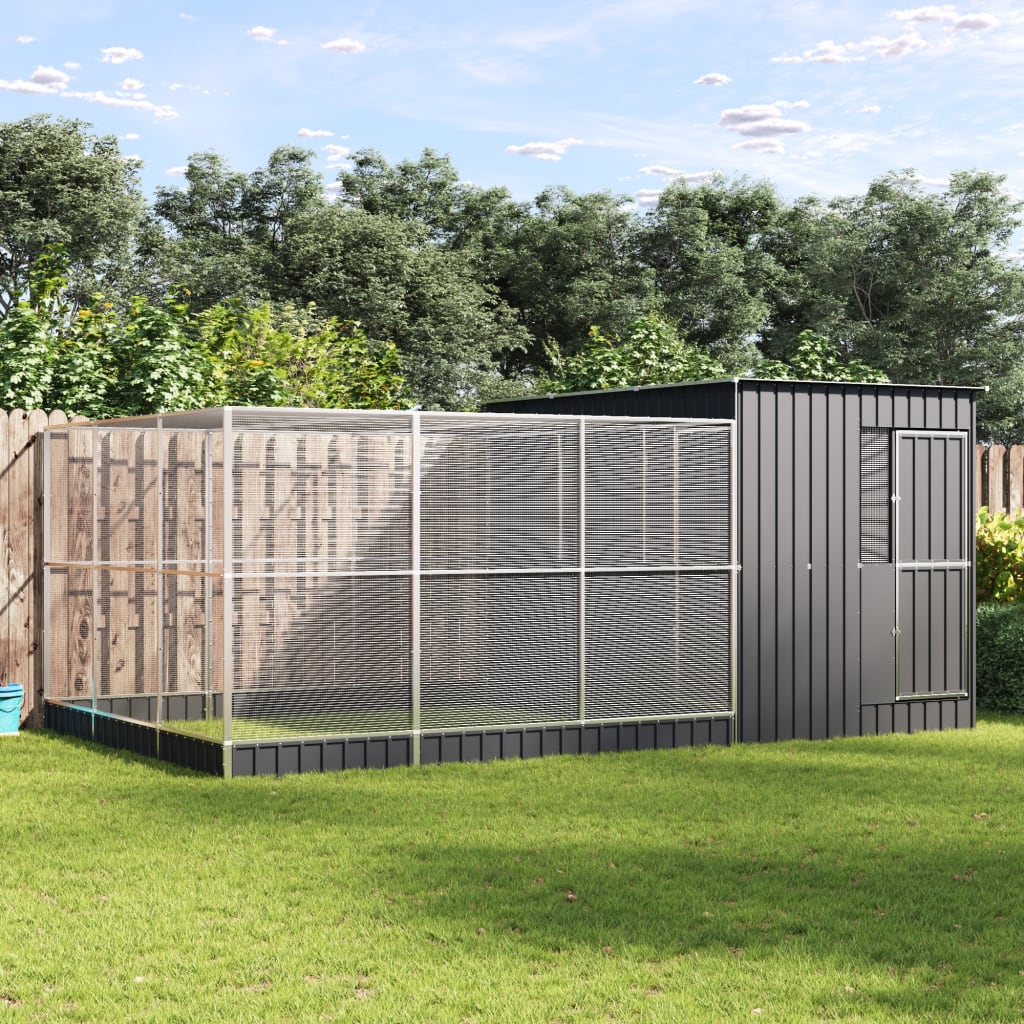 Voliera con Estensione Argento 497x303x216 cm in Acciaio | homemem39