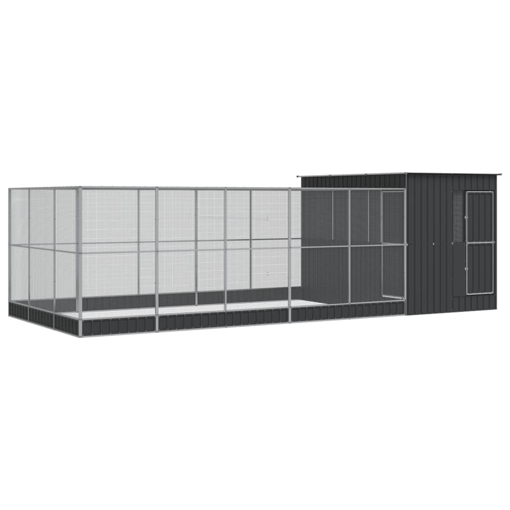 Voliera con Estensione Argento 704x303x216 cm in Acciaio | homemem39