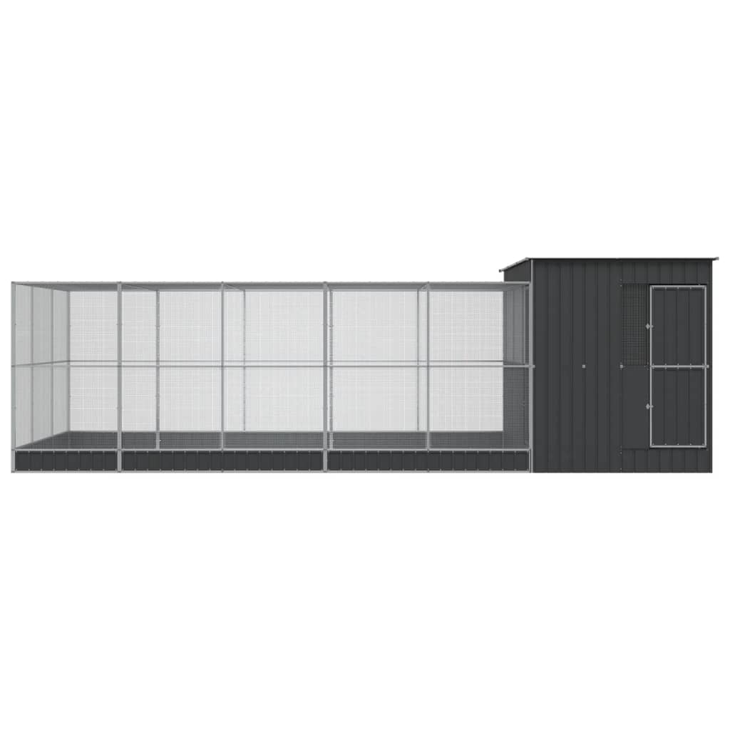 Voliera con Estensione Argento 704x303x216 cm in Acciaio | homemem39